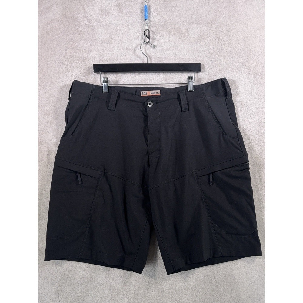 5.11 Tactical Apex Cargo Shorts Mens 40 Black Flex Ripstop Hiking Outdoor